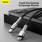Cable Baseus Cafule Series Metal Data Cable Type-C to Lightning 20W 1M