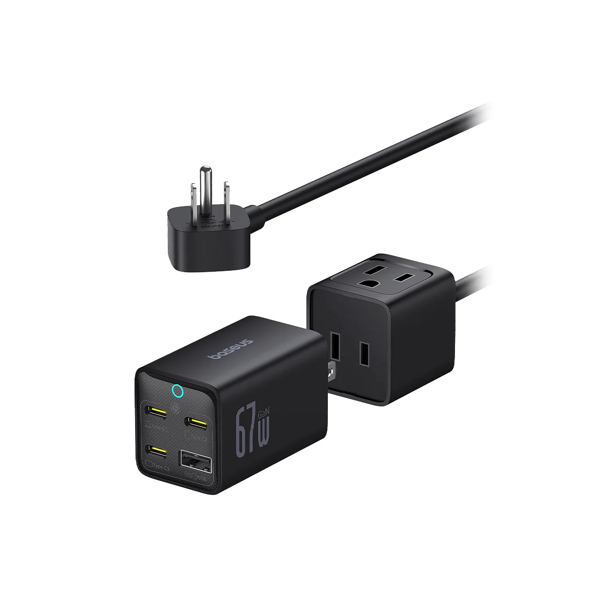 Cubo de Carga 67W - Baseus Power Combo Mini Power Strip - Cosmic Black