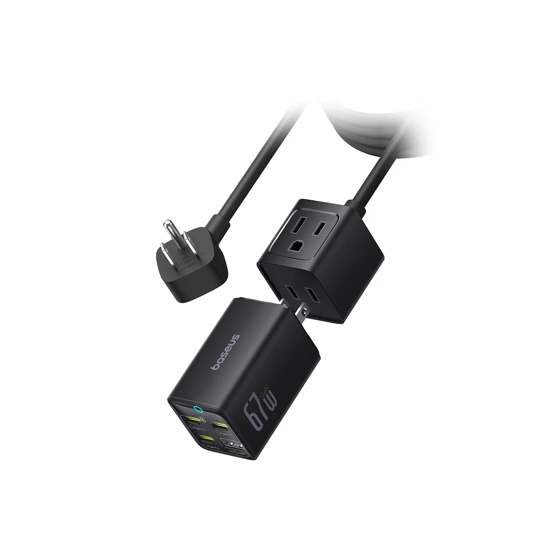 Cubo de Carga 67W - Baseus Power Combo Mini Power Strip - Cosmic Black