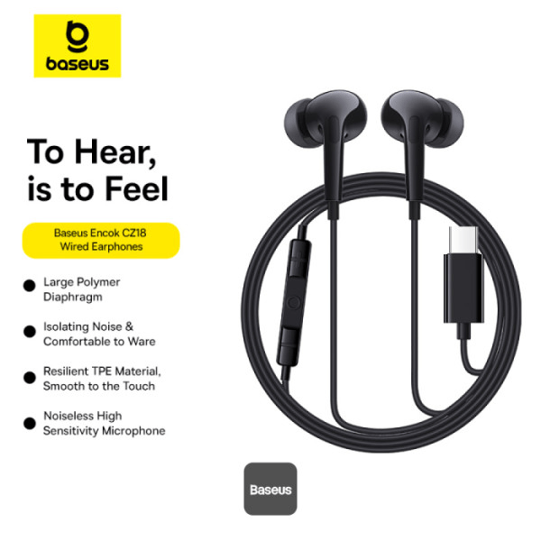 Auriculares con Cable - Baseus Encok CZ18 - Black