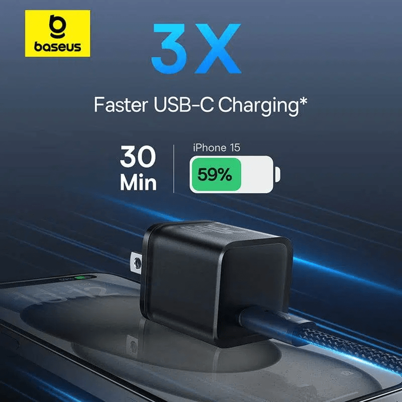 Cargador Cable y Cubo - Baseus 30W GAN5S Carga Rápida