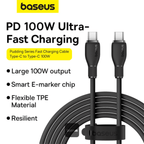 Cable Tipo C a C 1.2m - Baseus Pudding Series Fast Charging Cable 100W - Cluster Black