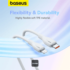 Cable Tipo C a Lightning 2m - Baseus Pudding Series Fast Charging 20W - Stellar White