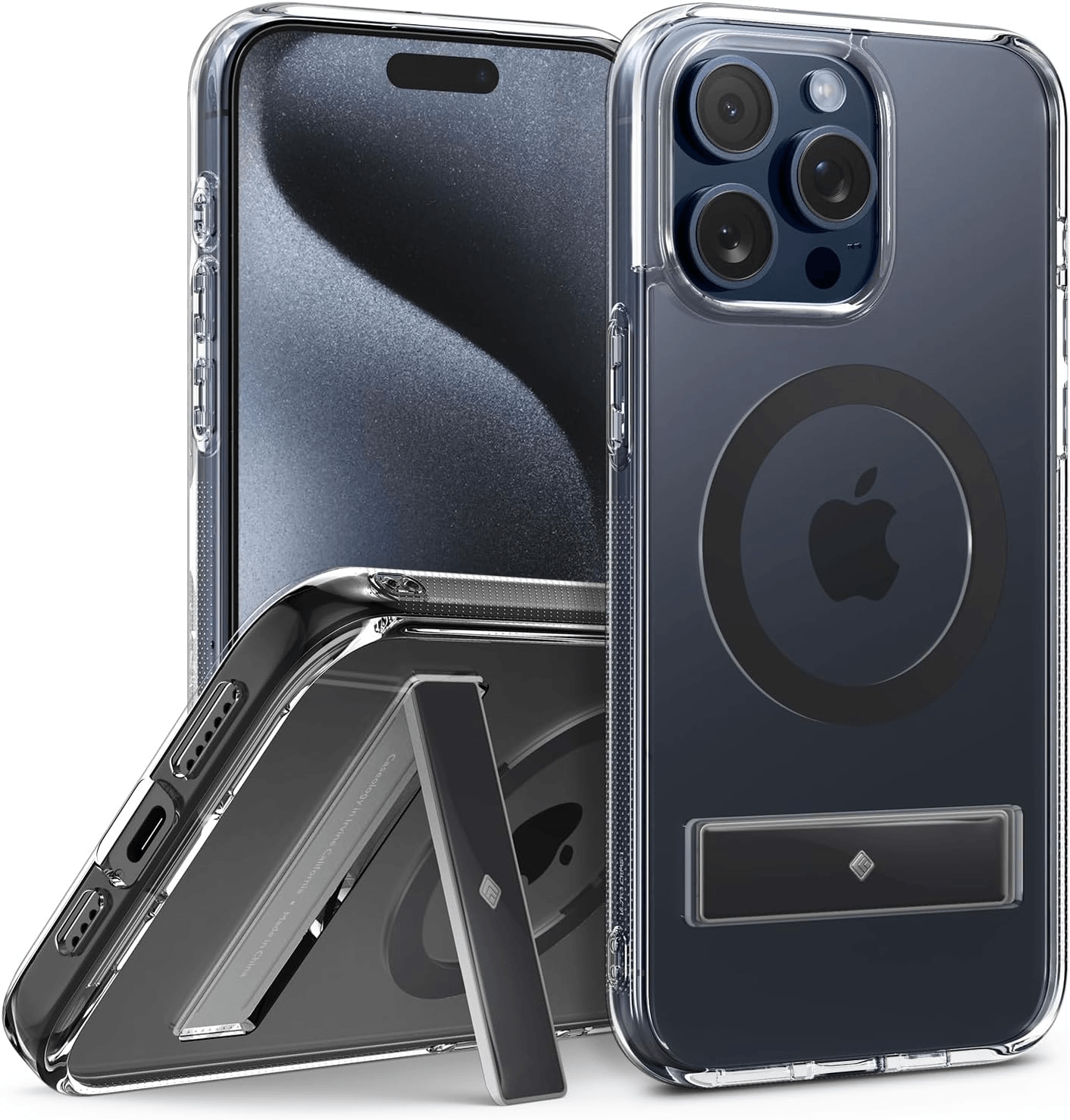 Estuche para iPhone 15 Pro Max Caseology - Capella Mag Kickstand Clear