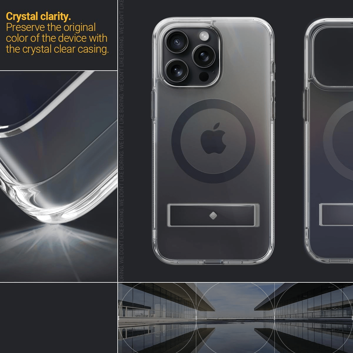 Estuche para iPhone 15 Pro Max Caseology - Capella Mag Kickstand Clear