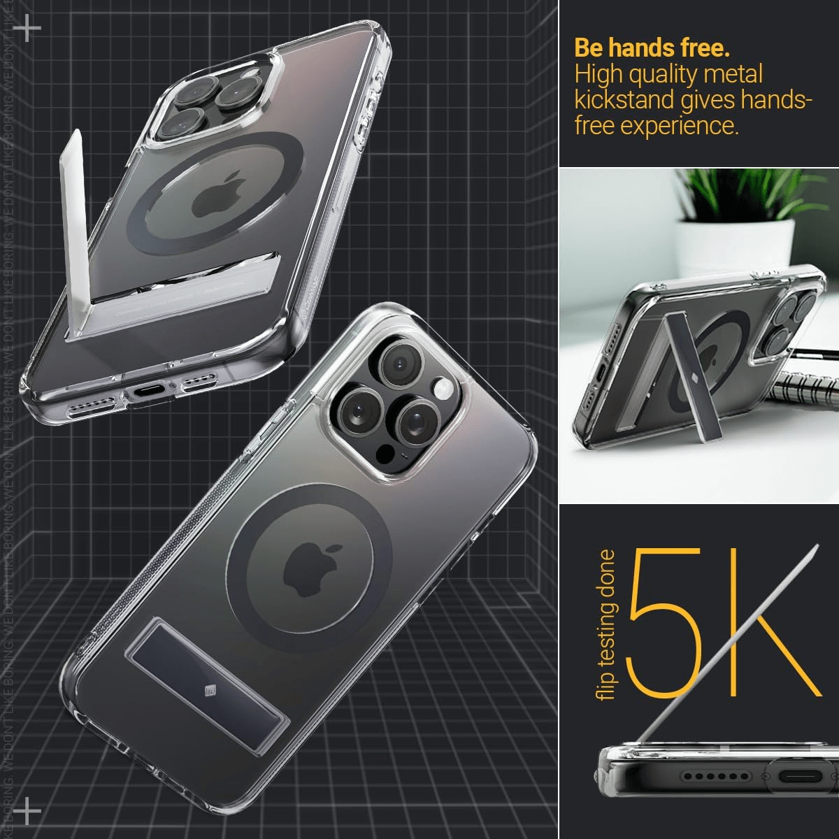 Estuche para iPhone 15 Pro Max Caseology - Capella Mag Kickstand Clear