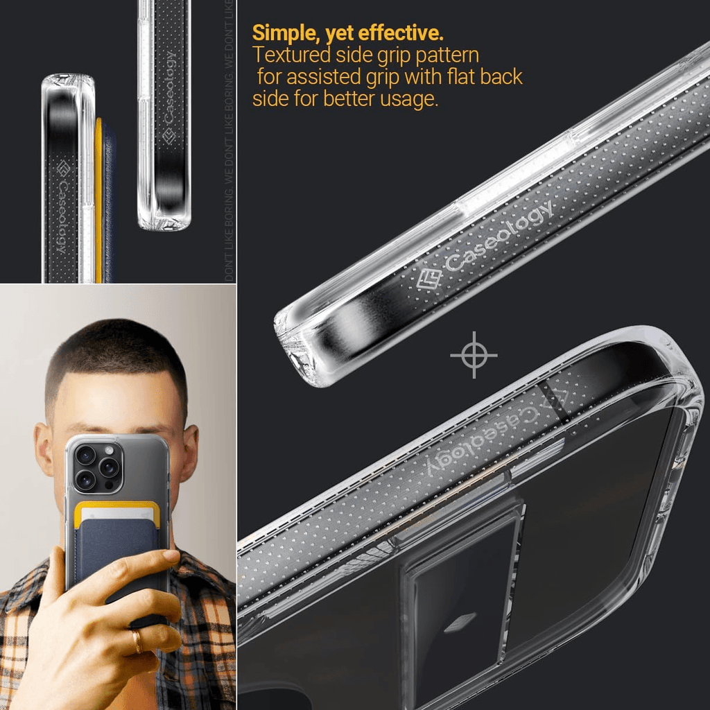 Estuche para iPhone 15 Pro Max Caseology - Capella Mag Kickstand Clear