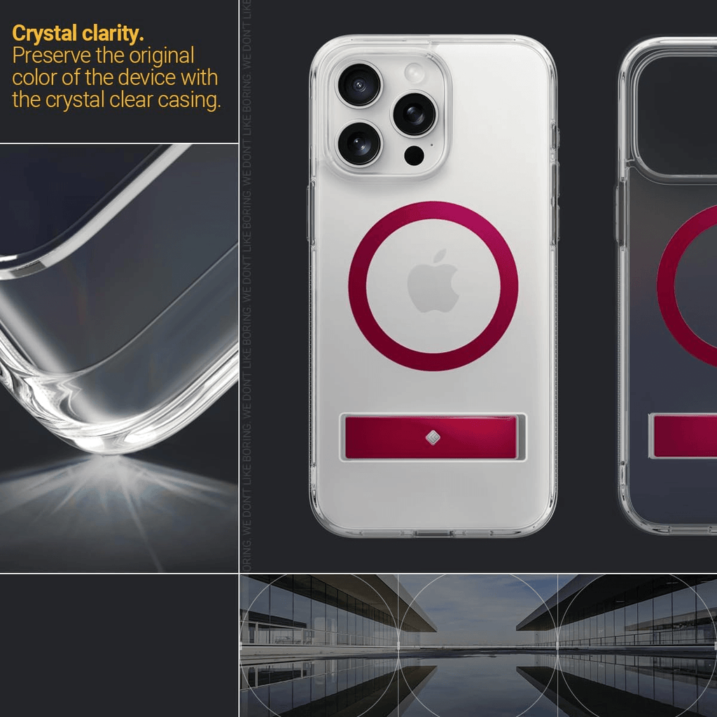 Estuche para iPhone 15 Pro Max Caseology - Capella Mag Kickstand Clear
