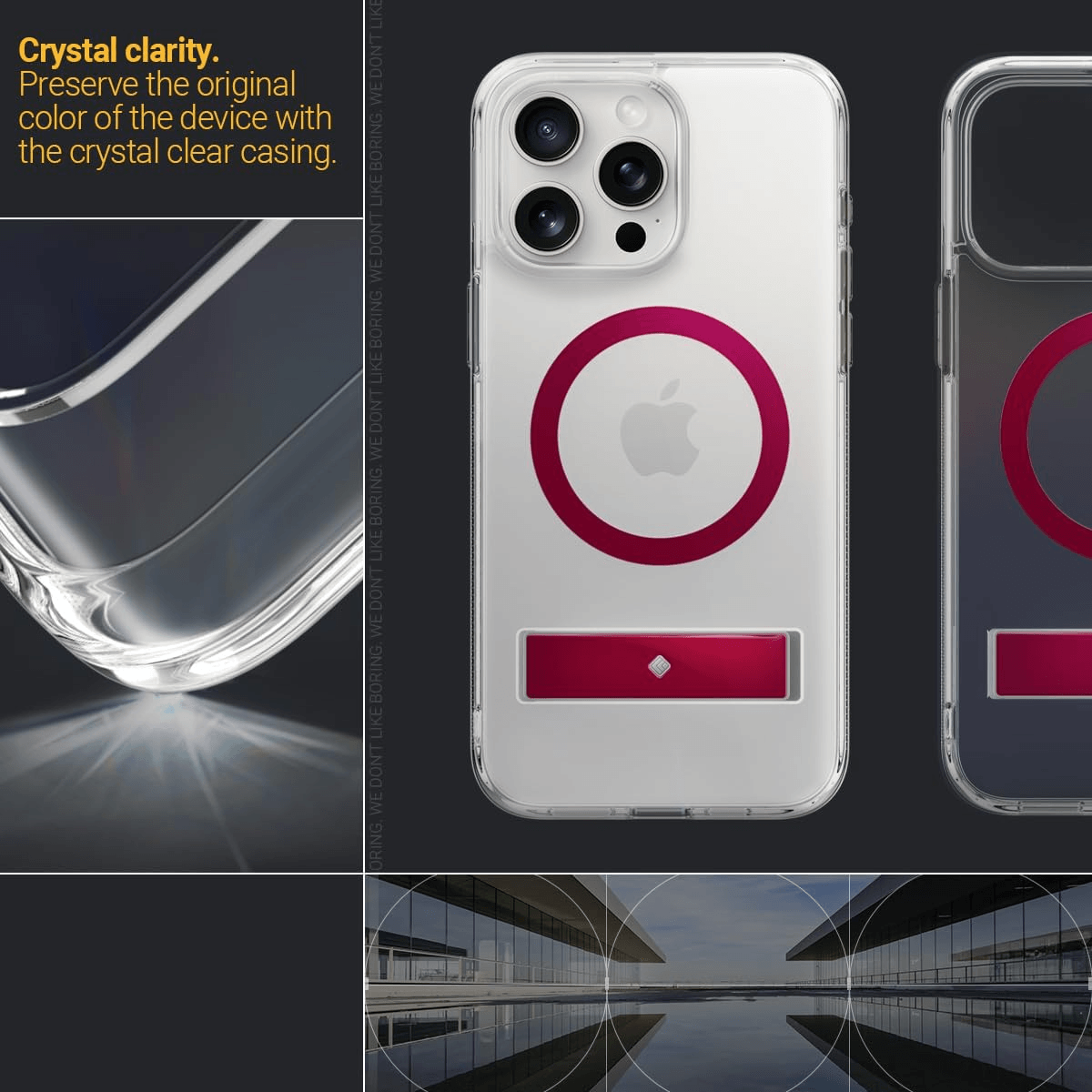 Estuche para iPhone 15 Pro Max Caseology - Capella Mag Kickstand Clear