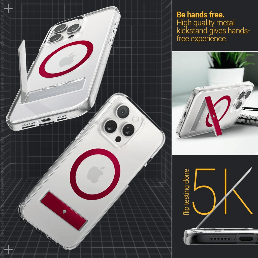 Estuche para iPhone 15 Pro Max Caseology - Capella Mag Kickstand Clear