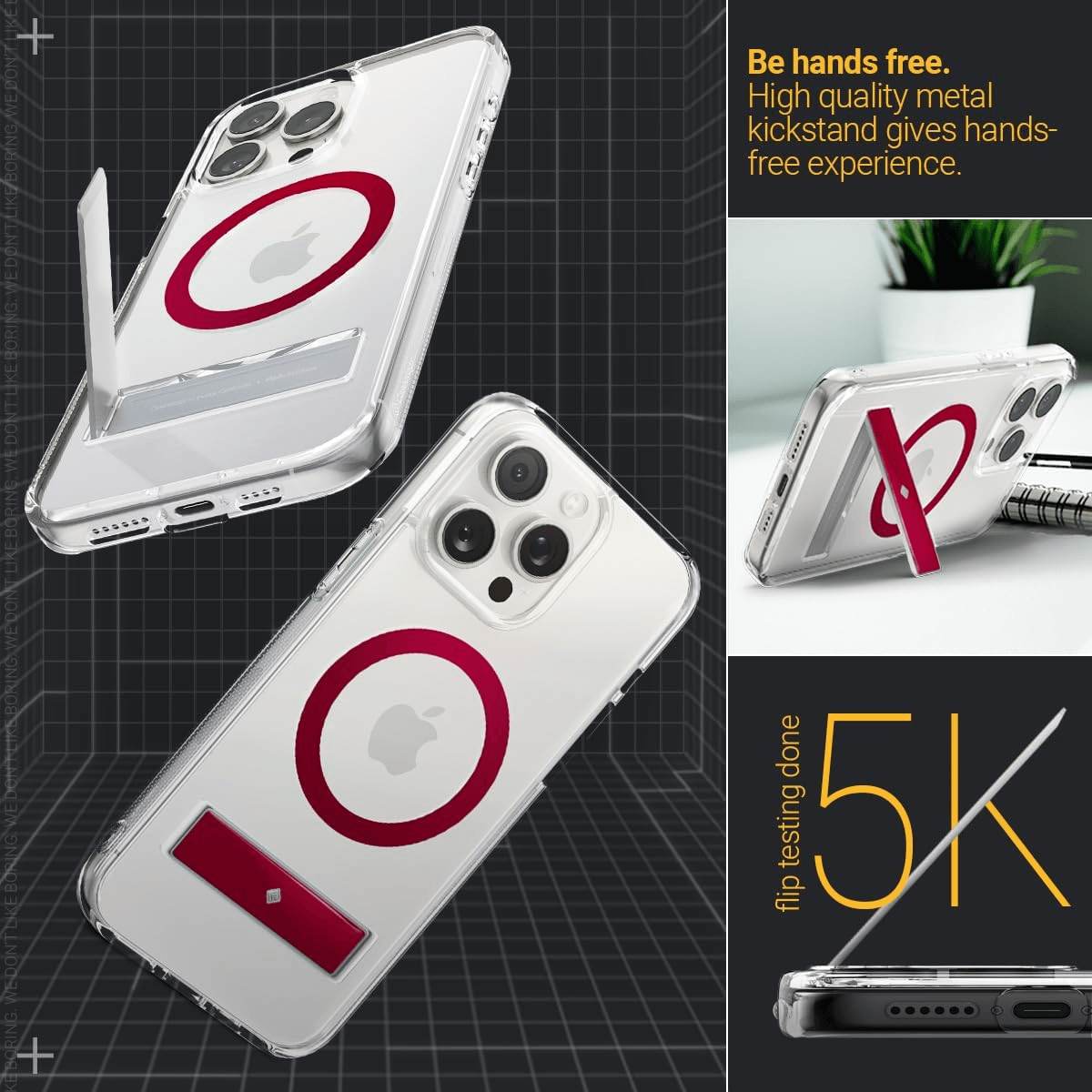 Estuche para iPhone 15 Pro Max Caseology - Capella Mag Kickstand Clear
