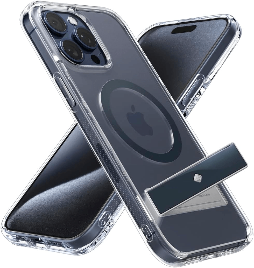 Estuche para iPhone 15 Pro Max Caseology - Capella Mag Kickstand Clear