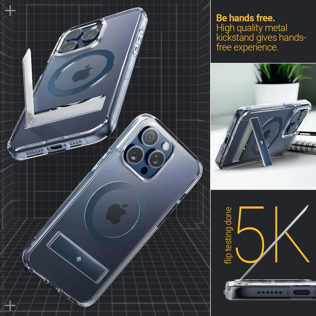 Estuche para iPhone 15 Pro Max Caseology - Capella Mag Kickstand Clear