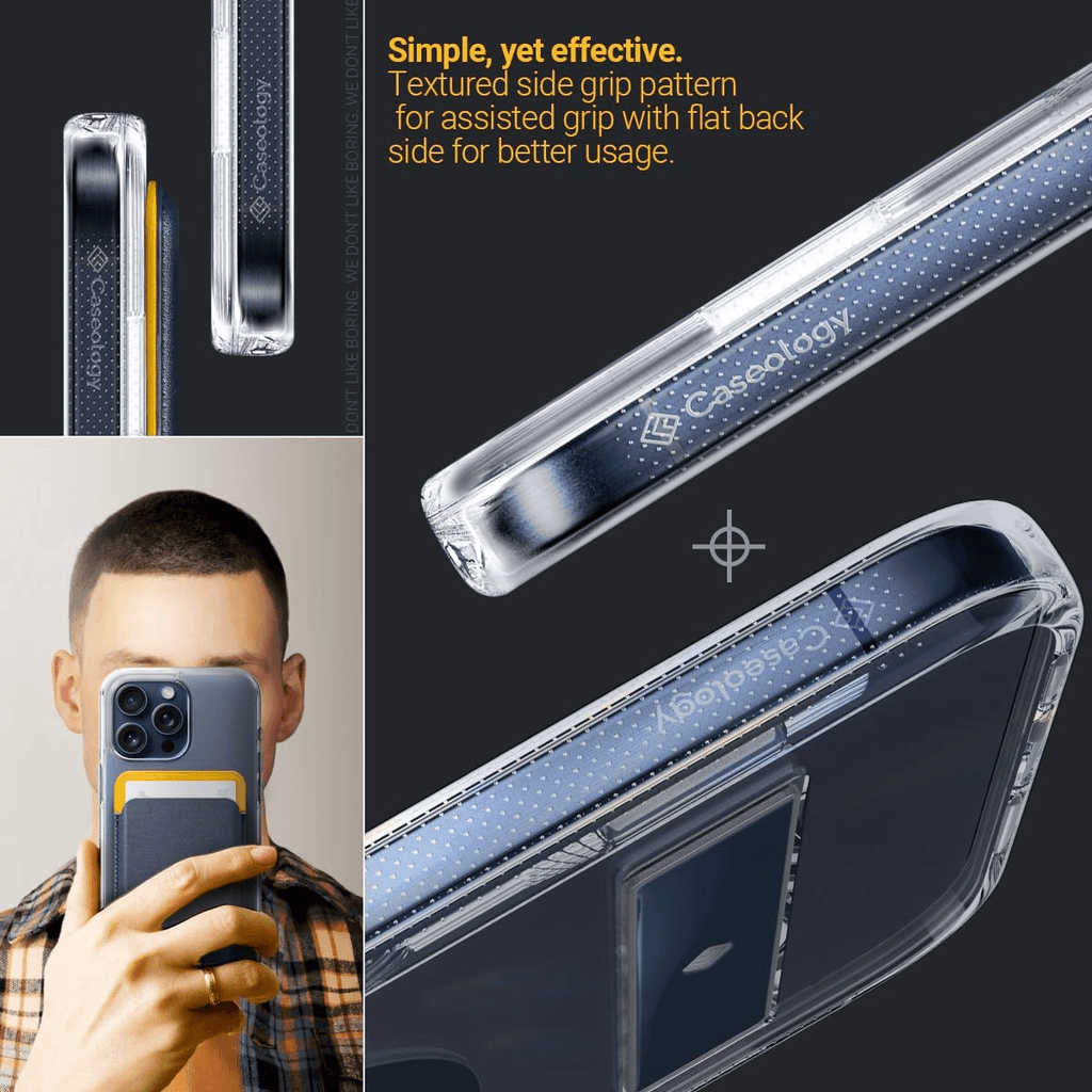 Estuche para iPhone 15 Pro Max Caseology - Capella Mag Kickstand Clear