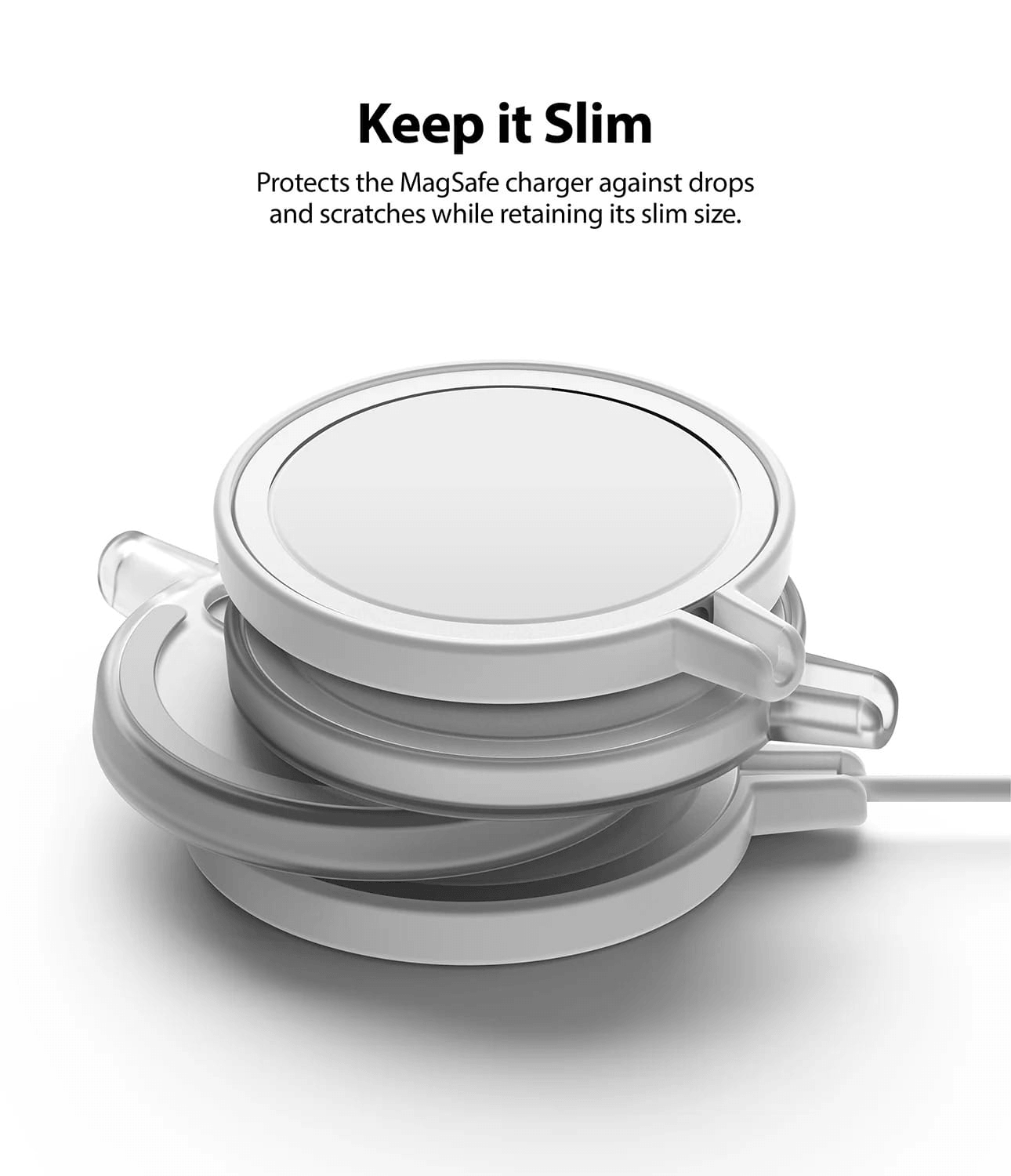 Estuche para Cargador de AirTag - Ringke MagSafe Charger Slim - Matte Clear