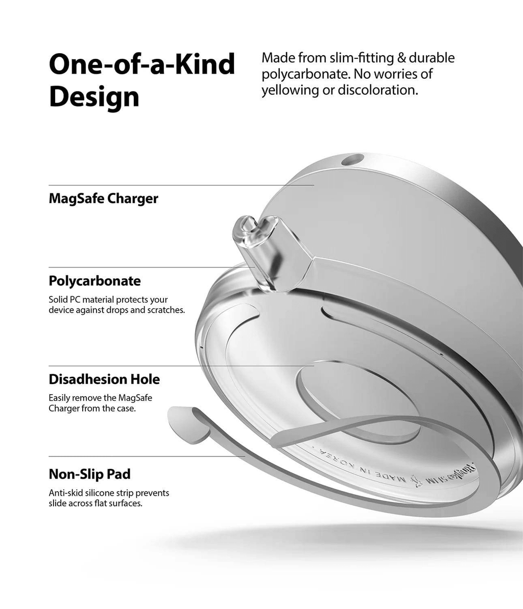 Estuche para Cargador de AirTag - Ringke MagSafe Charger Slim - Matte Clear