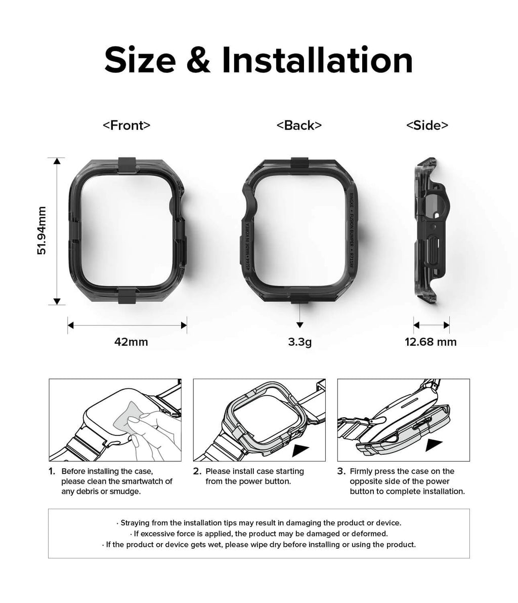 Estuche para Apple Watch – Ringke Fusion Bumper Black