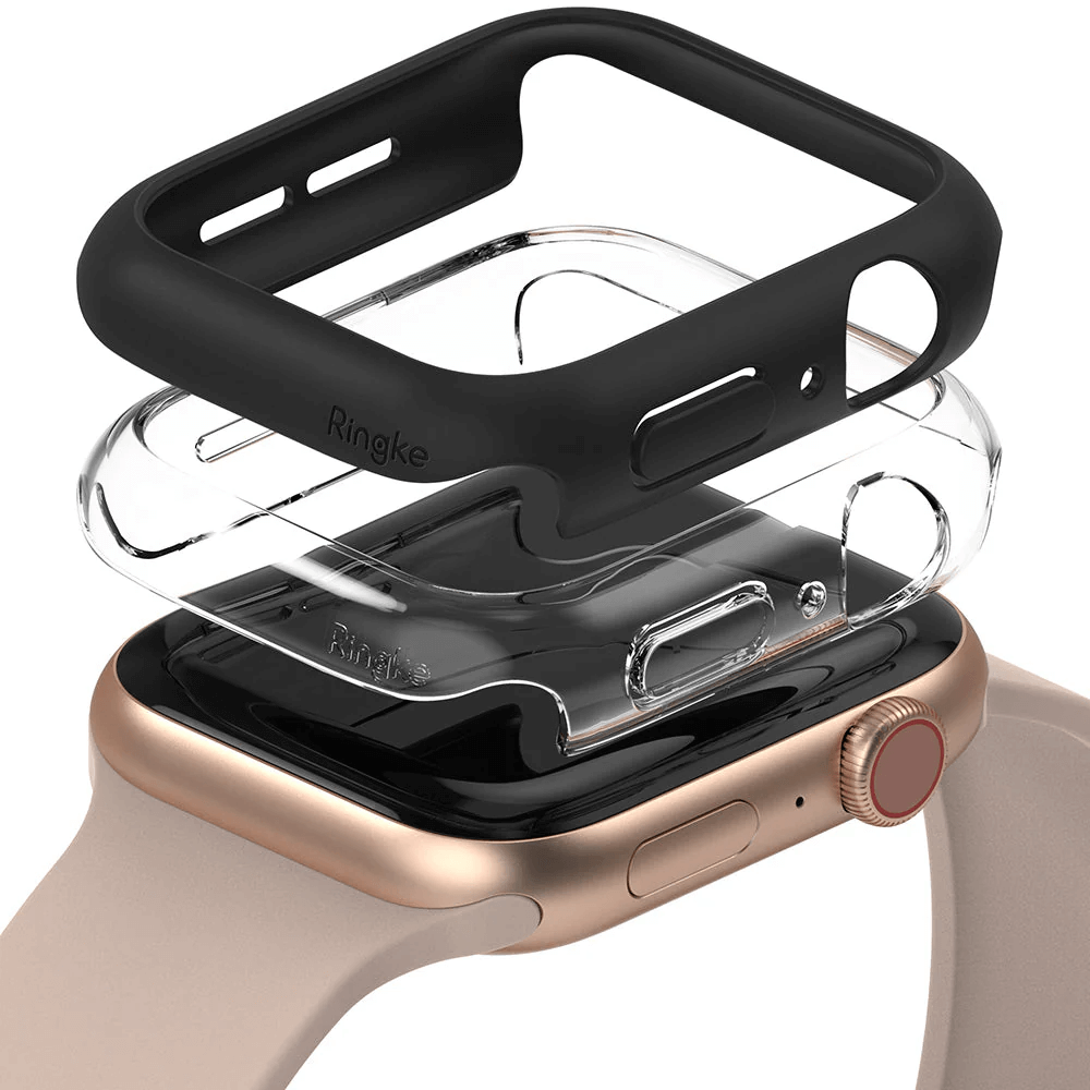 Estuche para Apple Watch - Ringke Slim Clear + Matte Black 45mm