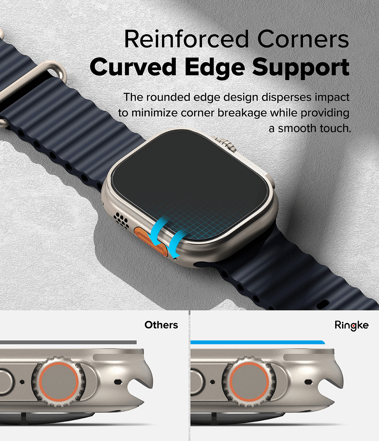 Protector de Pantalla para Apple Watch Ultra - Ringke Easy Slide Tempered Glass (Pack de 2)