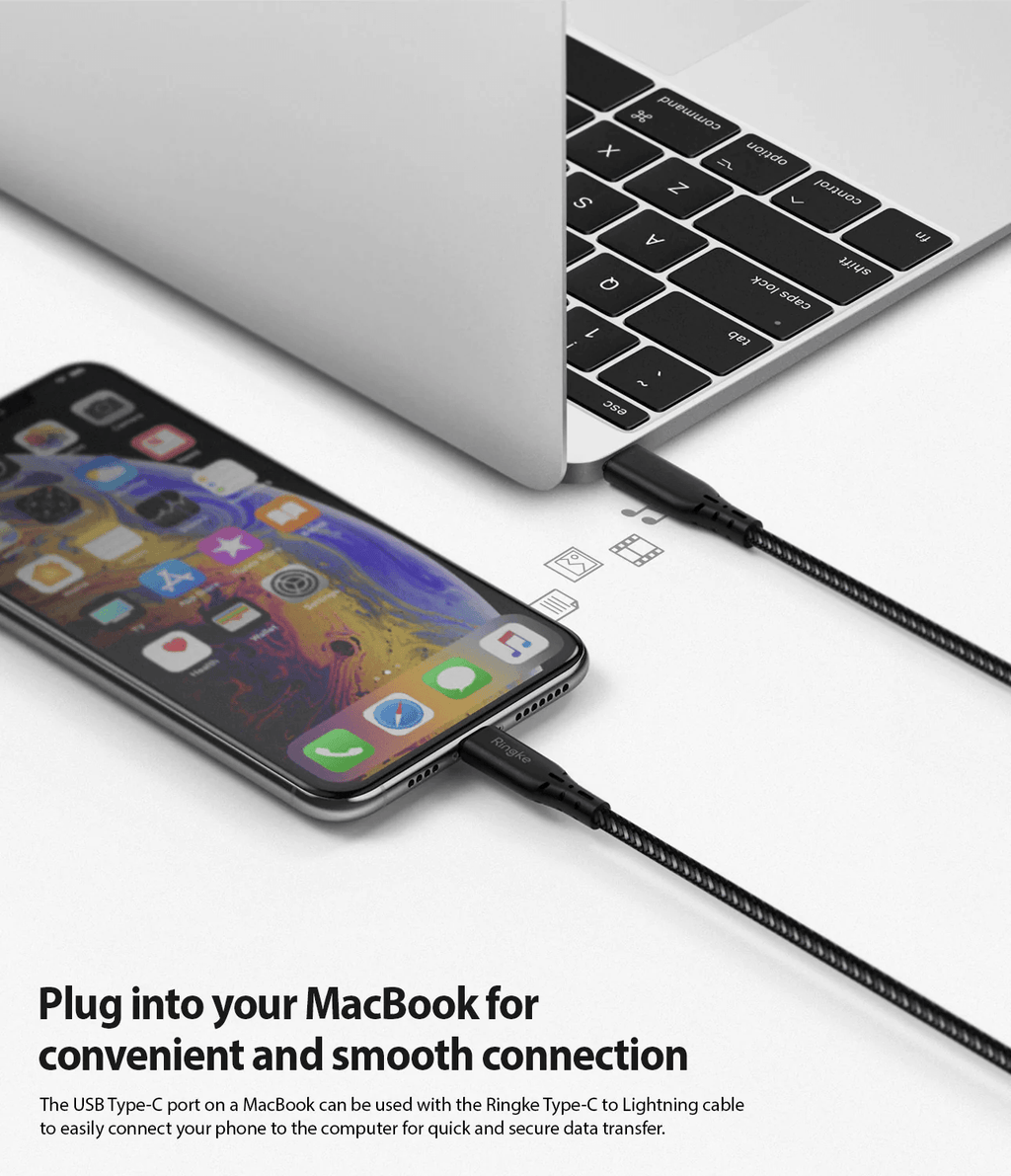 Cable - Ringke Tipo C a Lightning - Black
