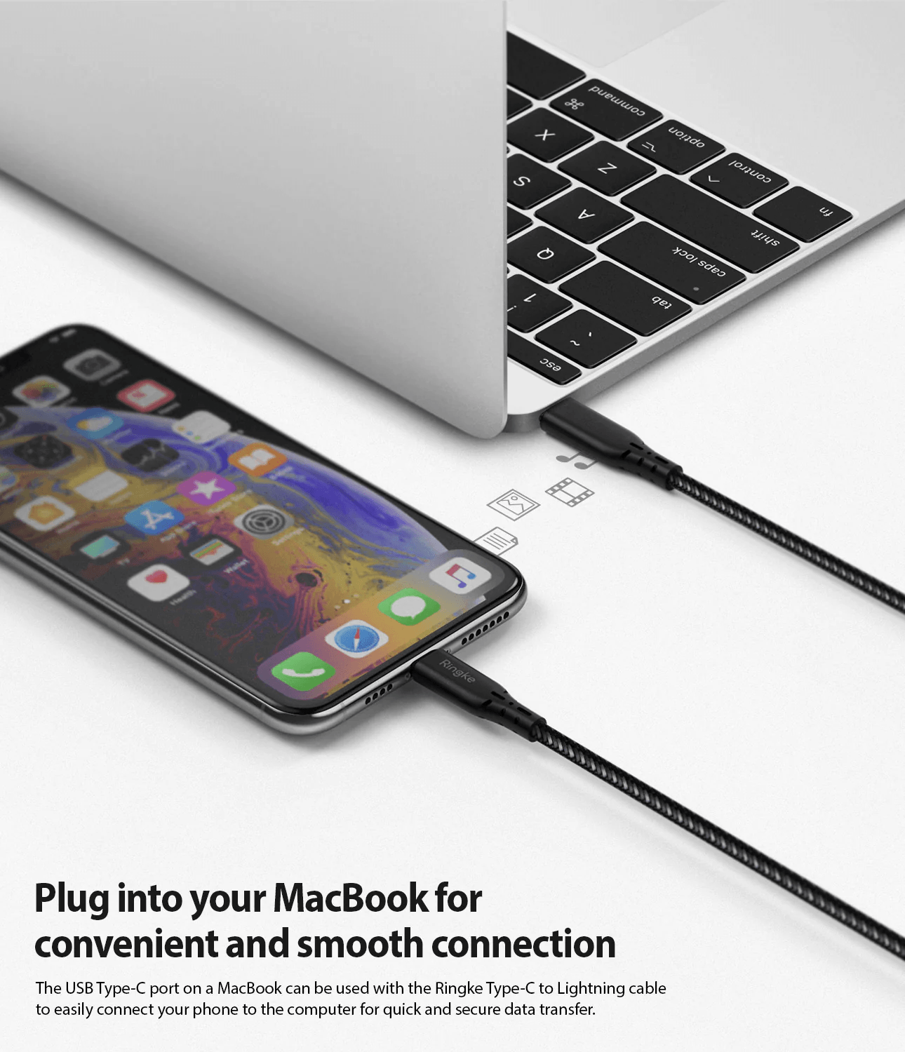 Cable - Ringke Tipo C a Lightning - Black