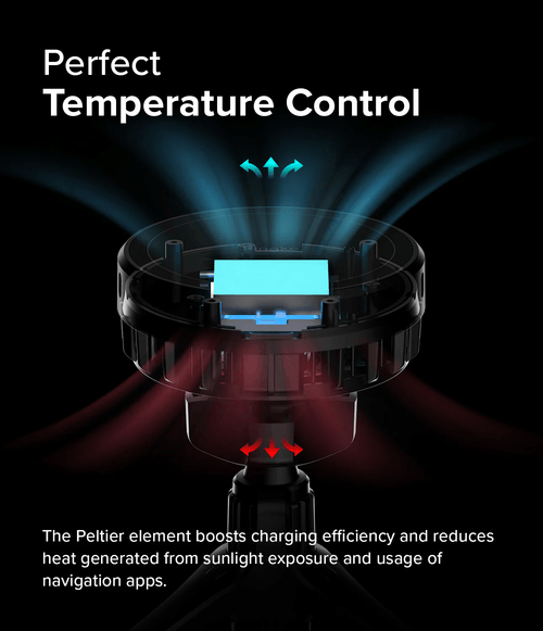 Cargador para Carro - Ringke Qi2 Peltier Magnetic Car Charger Mount