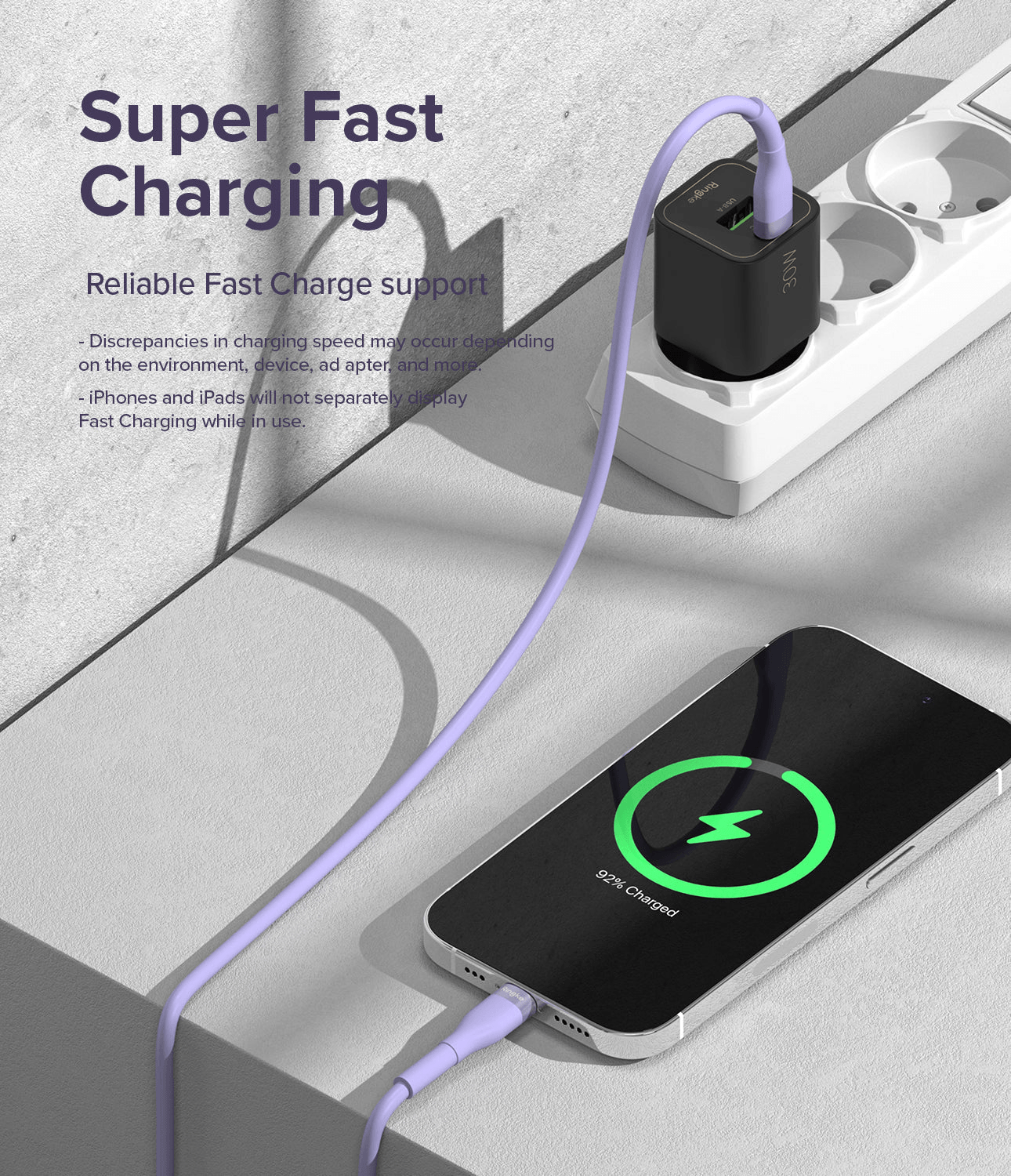 Cable C a Lightning - Ringke Fast Charging Pastel Cable 1.2m