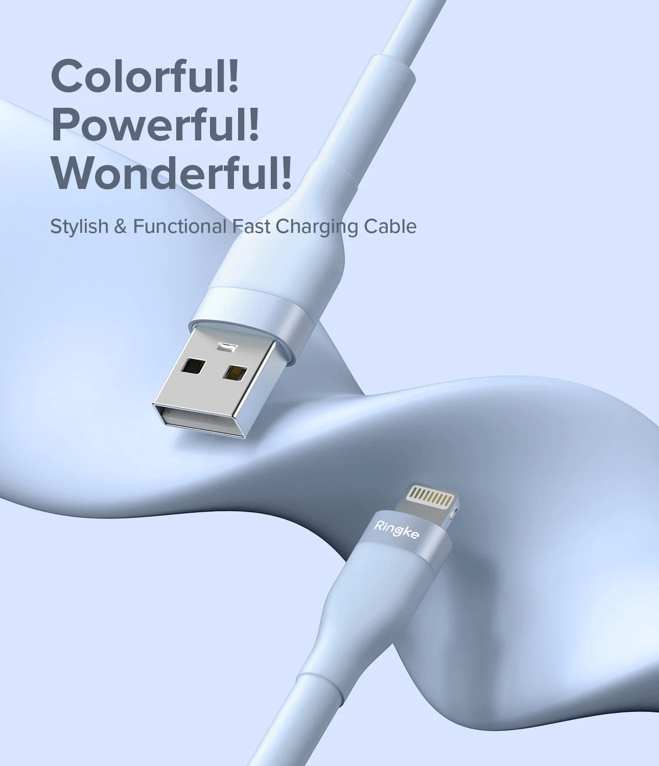 Cable USB A a Lightning 2m - Ringke Fast Charging Pastel Cable
