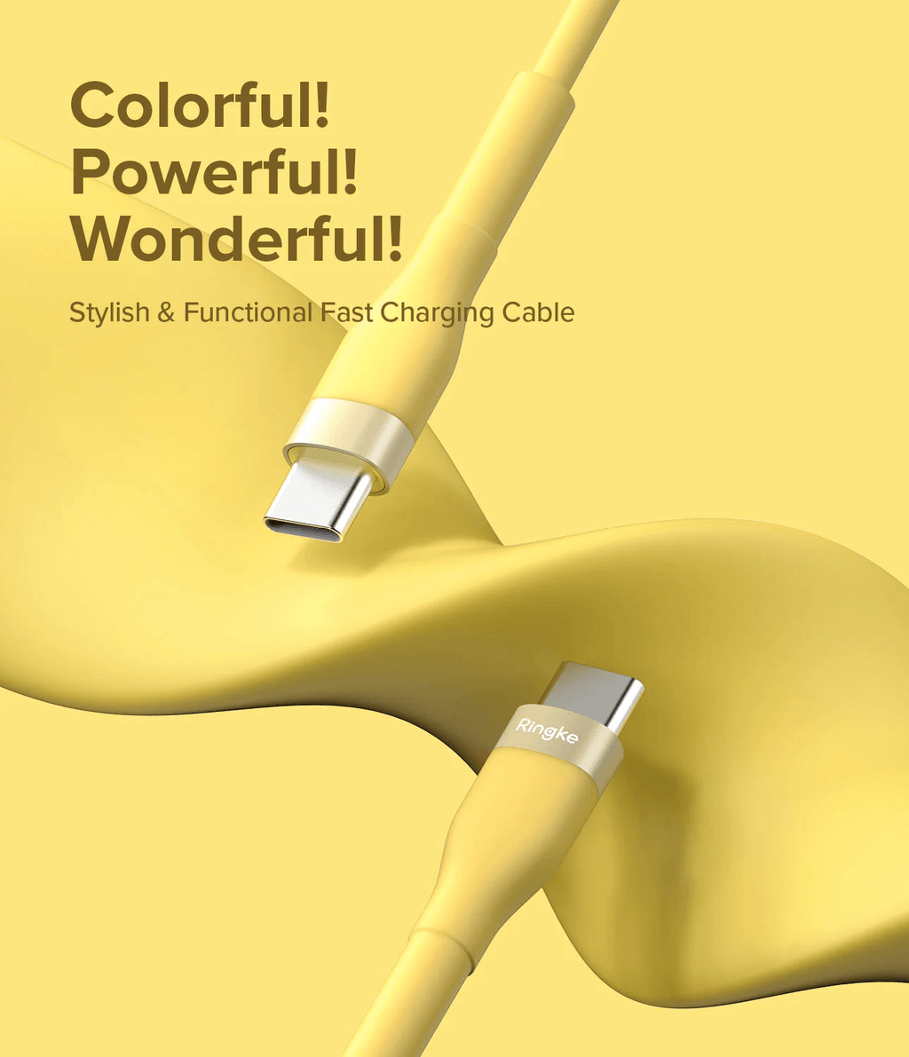 Cable Tipo C a C - Ringke Fast Charging Pastel 2m - Yellow