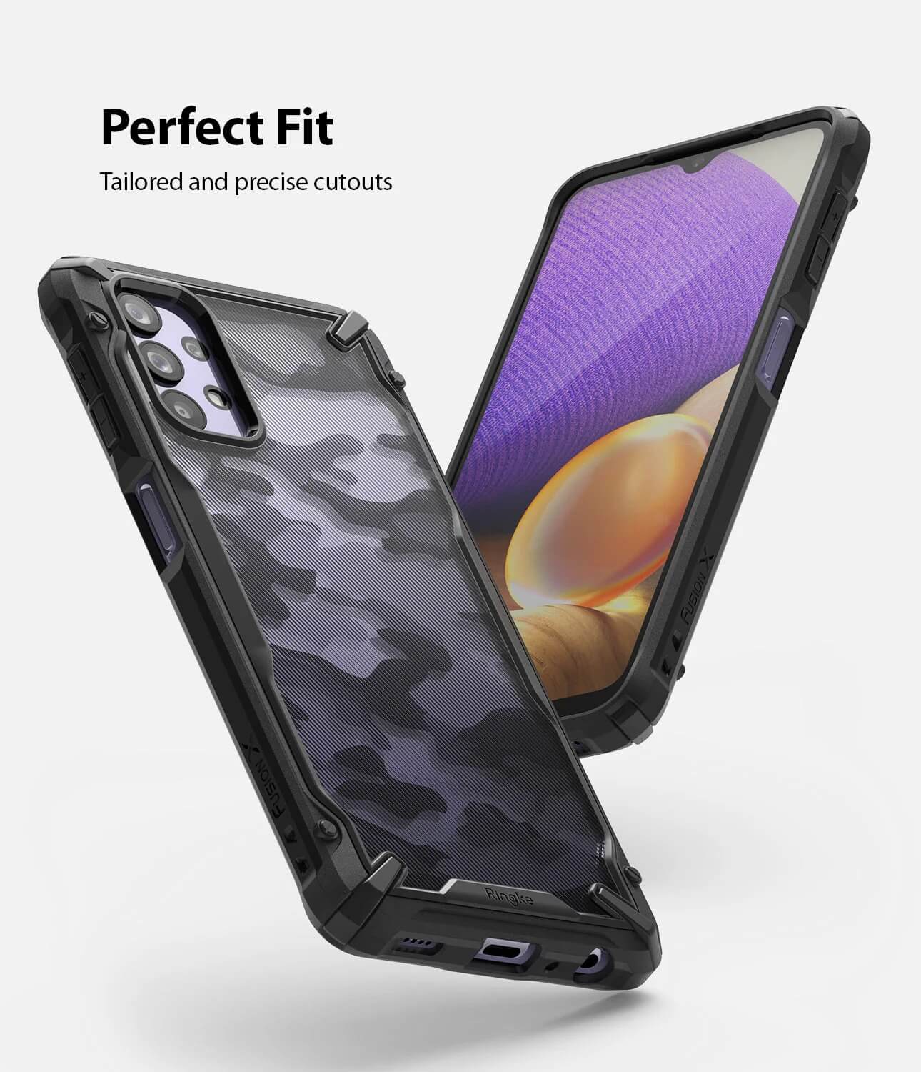 Estuche para Galaxy A32 - Ringke Fusion-X Camo Black