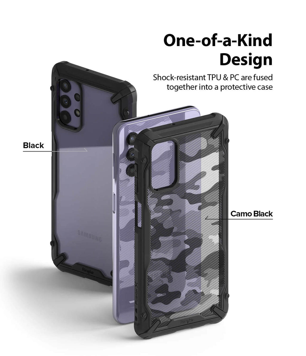 Estuche para Galaxy A32 - Ringke Fusion-X Camo Black