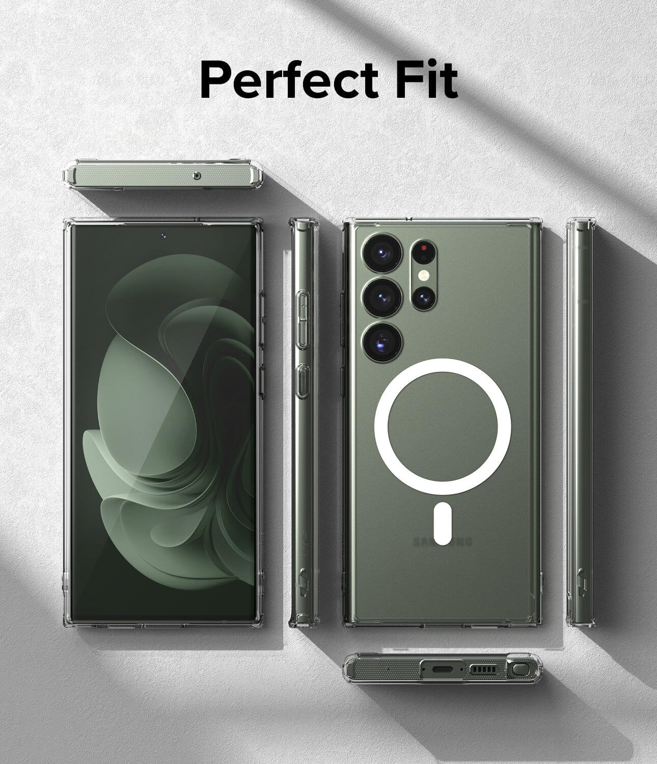 Estuche para Galaxy S23 Ultra - Ringke Fusion Magnetic Matte Clear