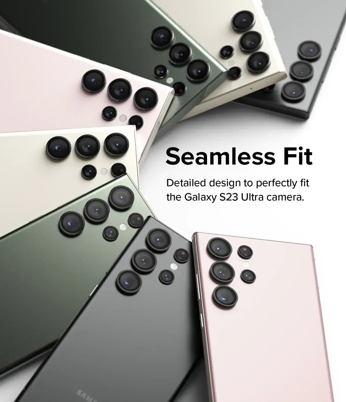Protector de Cámara para Galaxy S23 Ultra - Ringke Lens Frame Glass Black