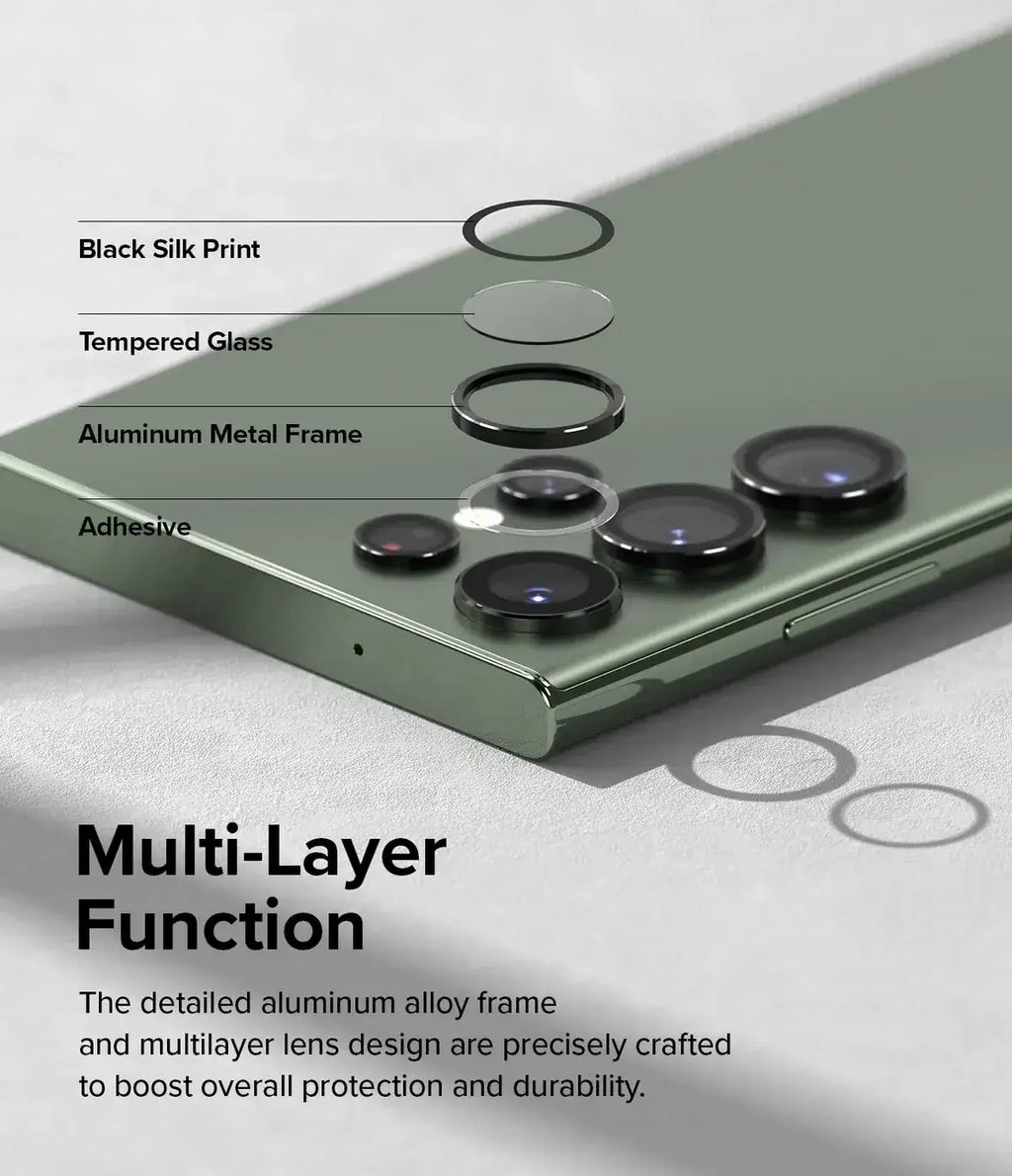 Protector de Cámara para Galaxy S23 Ultra - Ringke Lens Frame Glass Black
