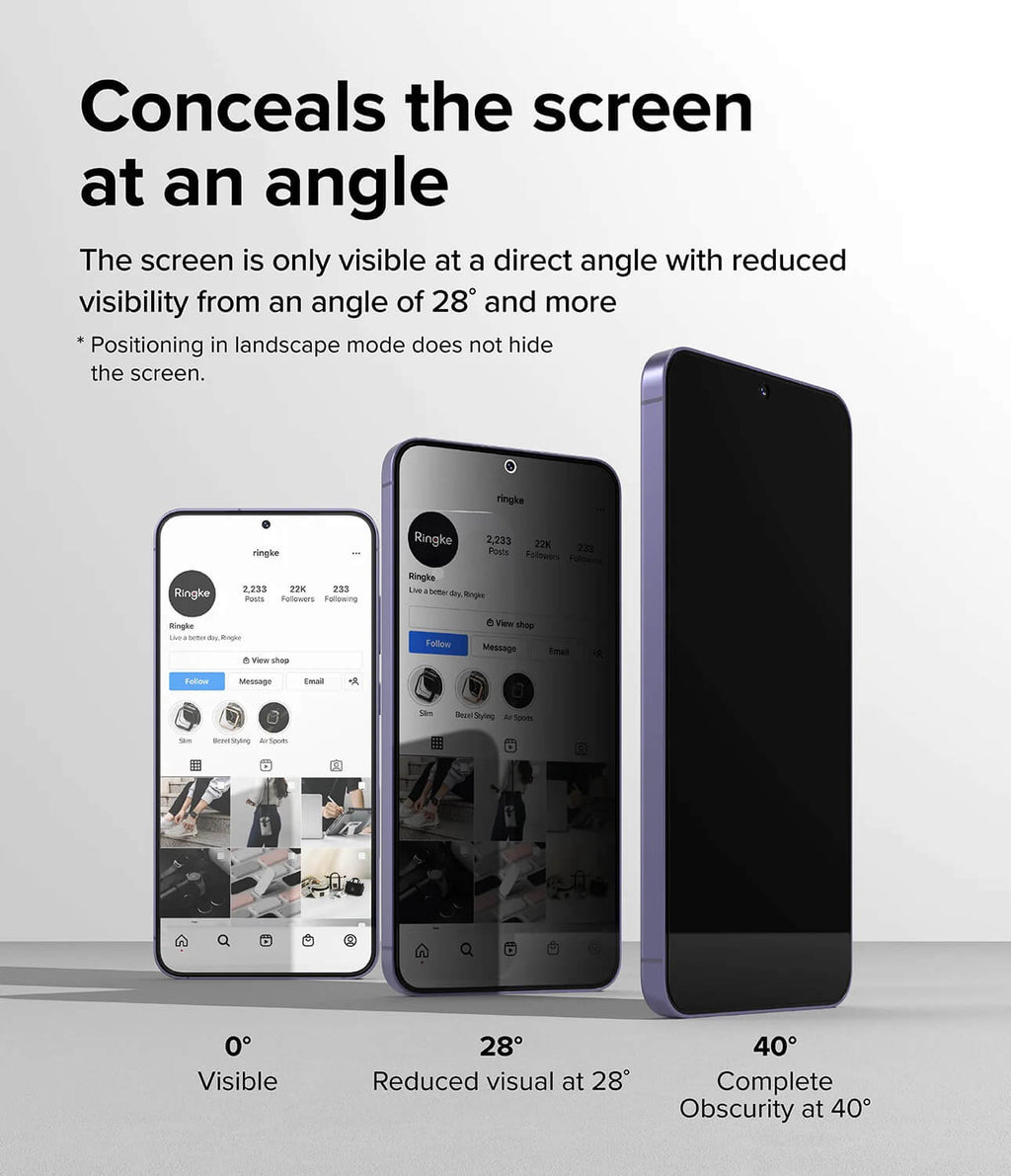 Protector de Pantalla para Galaxy S24 - Ringke Easy Slide Privacy Tempered Glass (Pack de 2)
