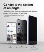 Protector de Pantalla para Galaxy S24 - Ringke Easy Slide Privacy Tempered Glass (Pack de 2)