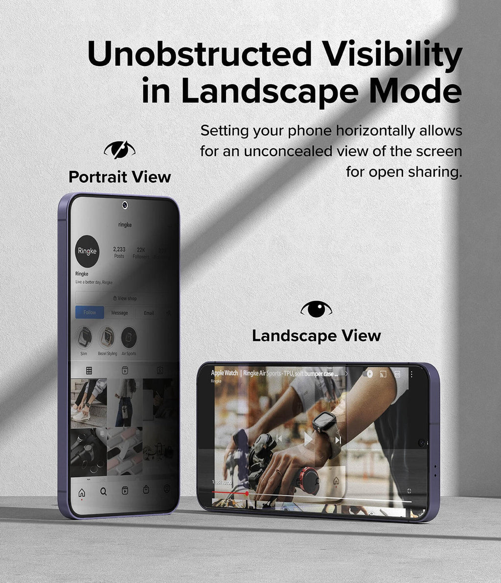 Protector de Pantalla para Galaxy S24 - Ringke Easy Slide Privacy Tempered Glass (Pack de 2)