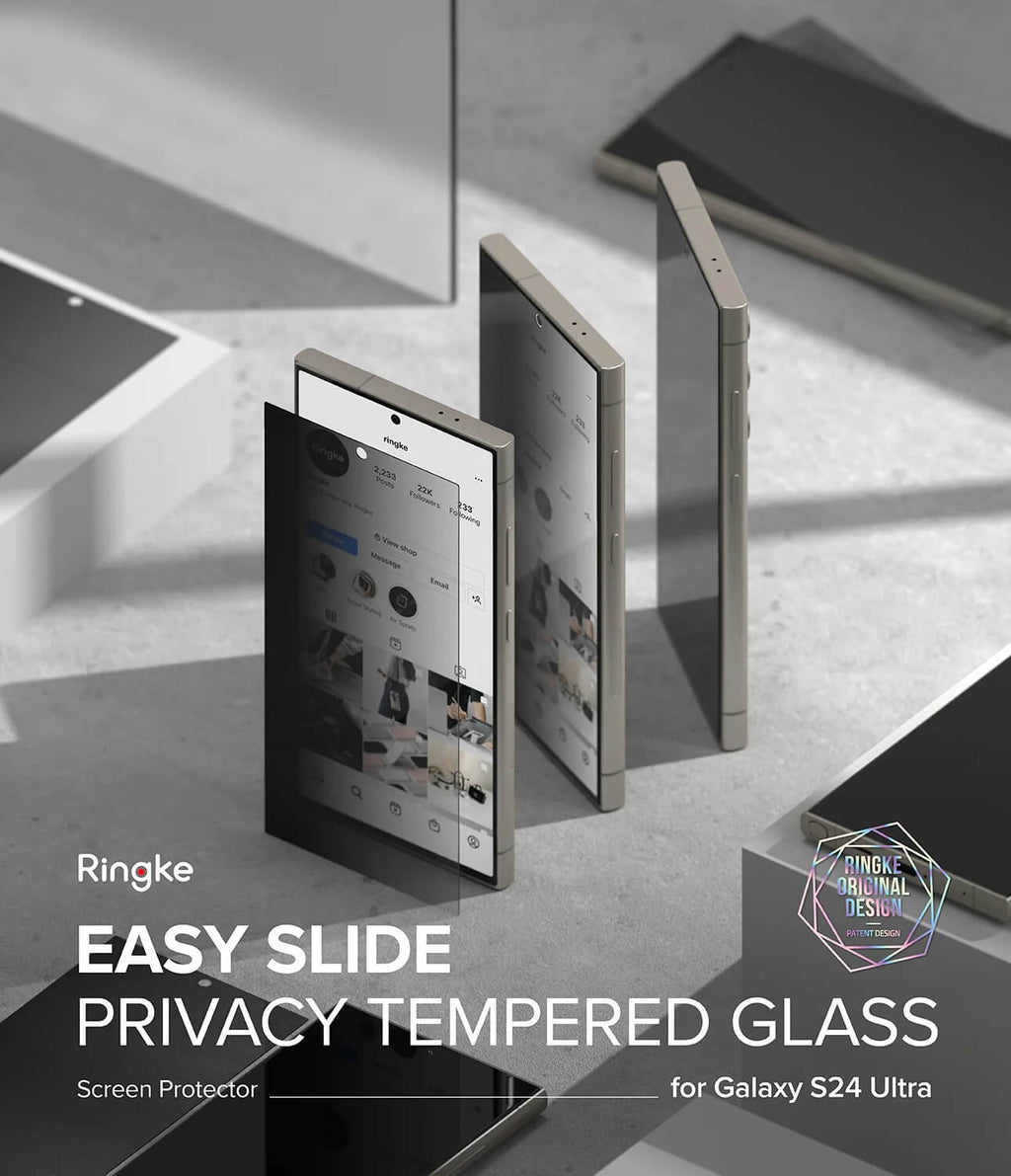 Protector de Pantalla para Galaxy S24 Ultra - Ringke Easy Slide Privacy Glass (Pack de 2)