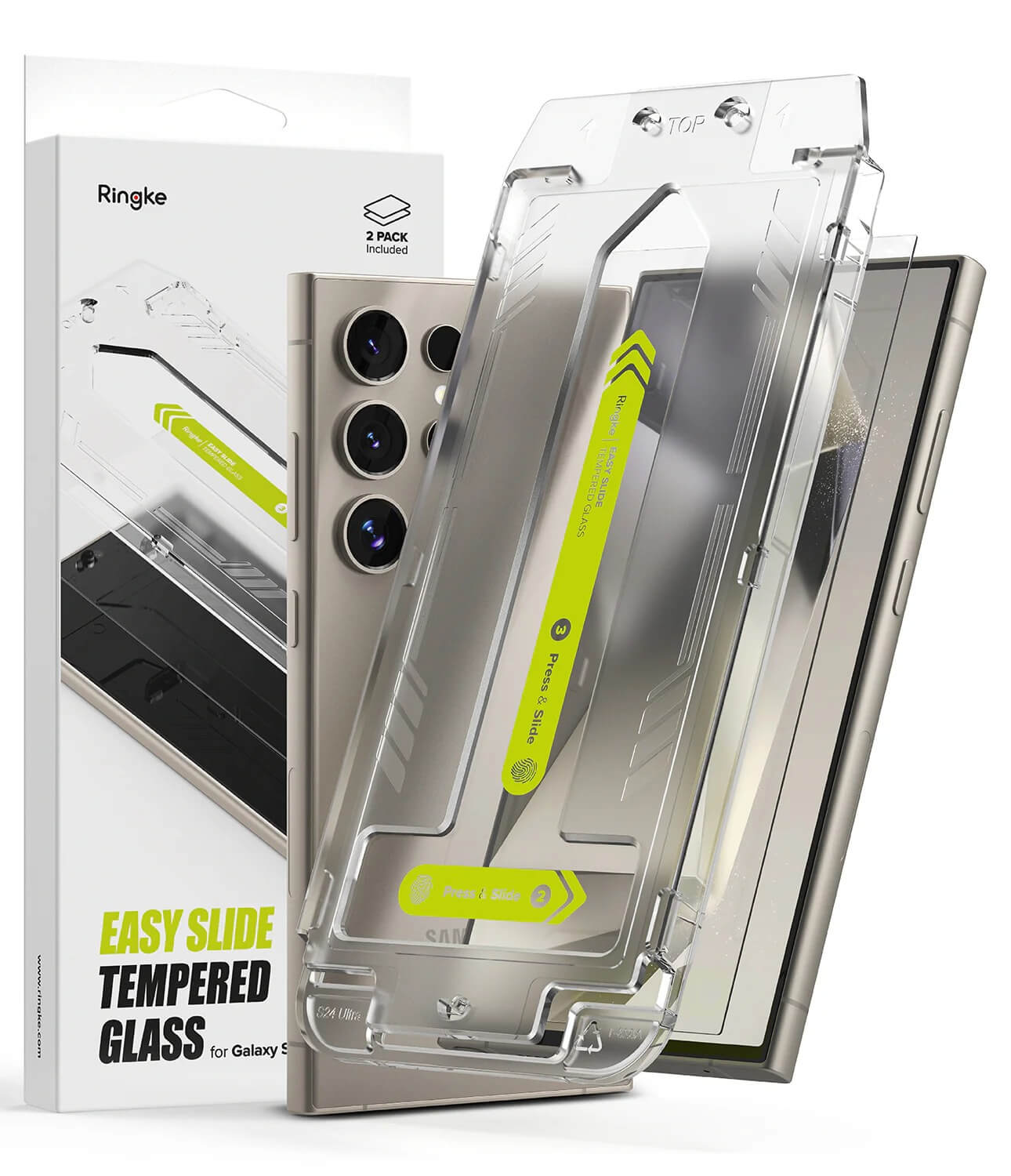 Protector de Pantalla para Galaxy S24 Ultra - Ringke Easy Slide Tempered Glass (Pack de 2)