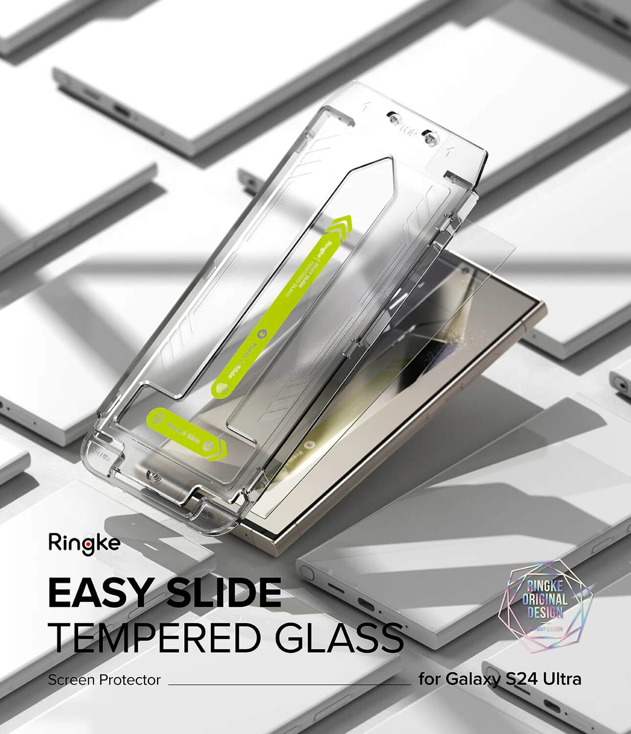Protector de Pantalla para Galaxy S24 Ultra - Ringke Easy Slide Tempered Glass (Pack de 2)