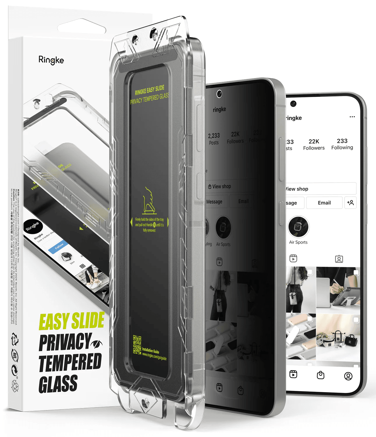 Protector de Pantalla para Galaxy S25 Plus - Ringke Easy Slide Privacy Tempered Glass (Pack de 2)