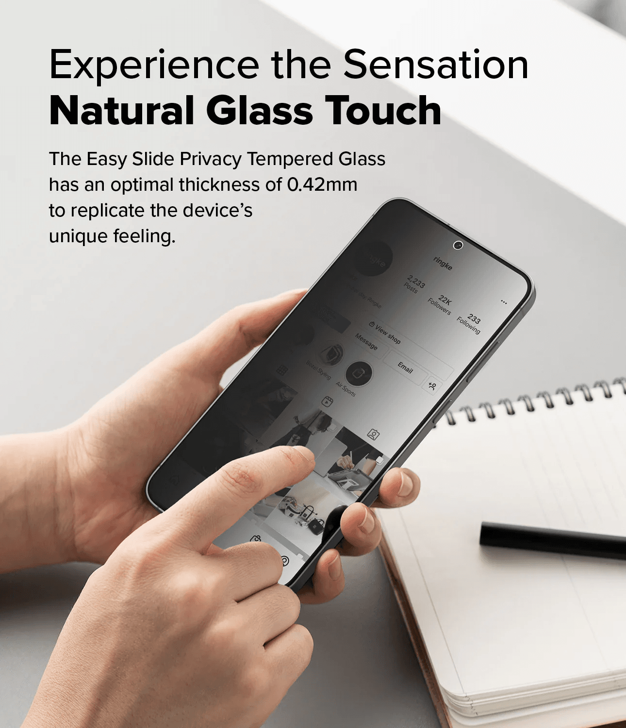 Protector de Pantalla para Galaxy S25 Plus - Ringke Easy Slide Privacy Tempered Glass (Pack de 2)