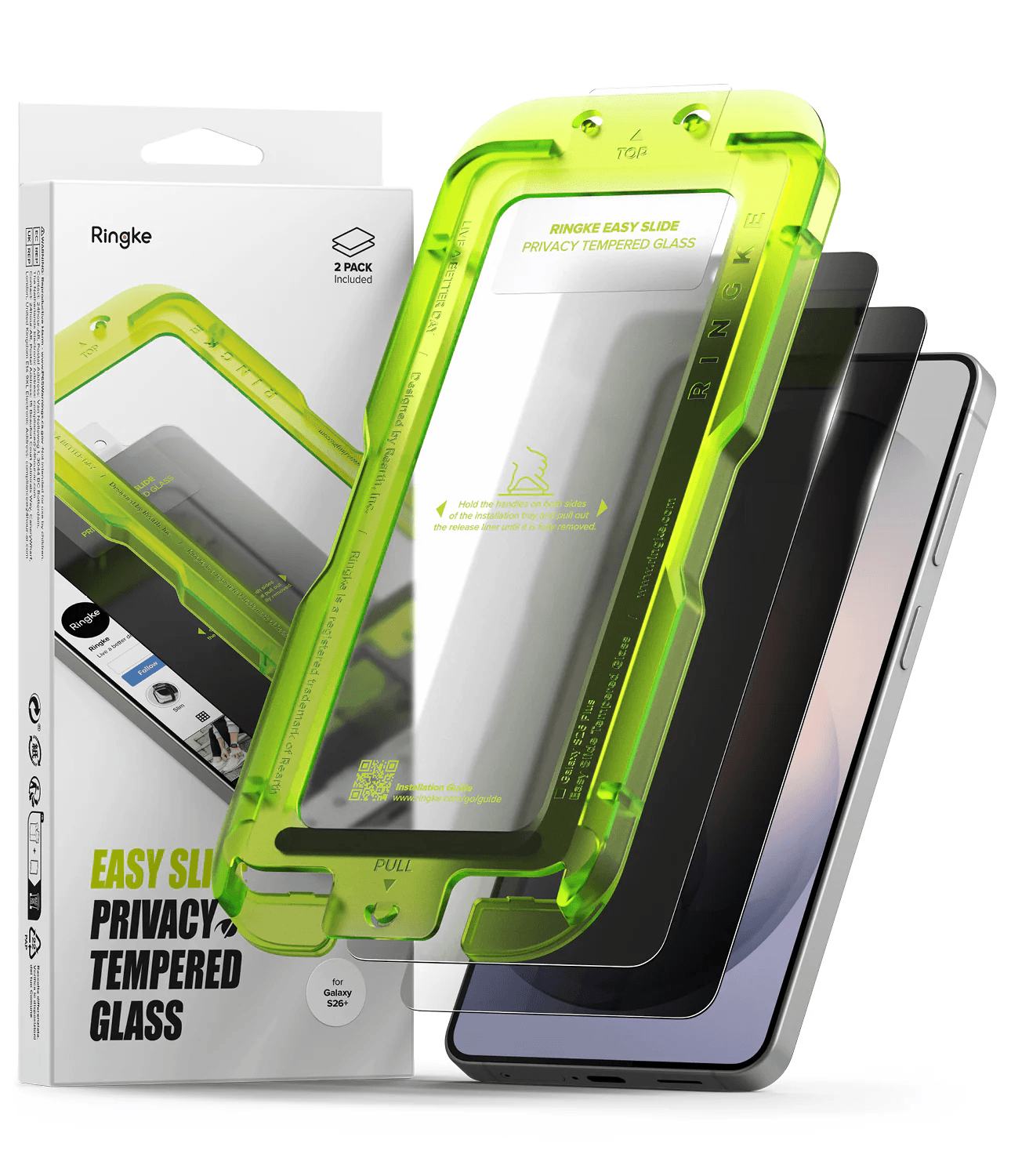 Vidrio Templado para Galaxy S26 - Ringke Easy Slide - Privacy Glass