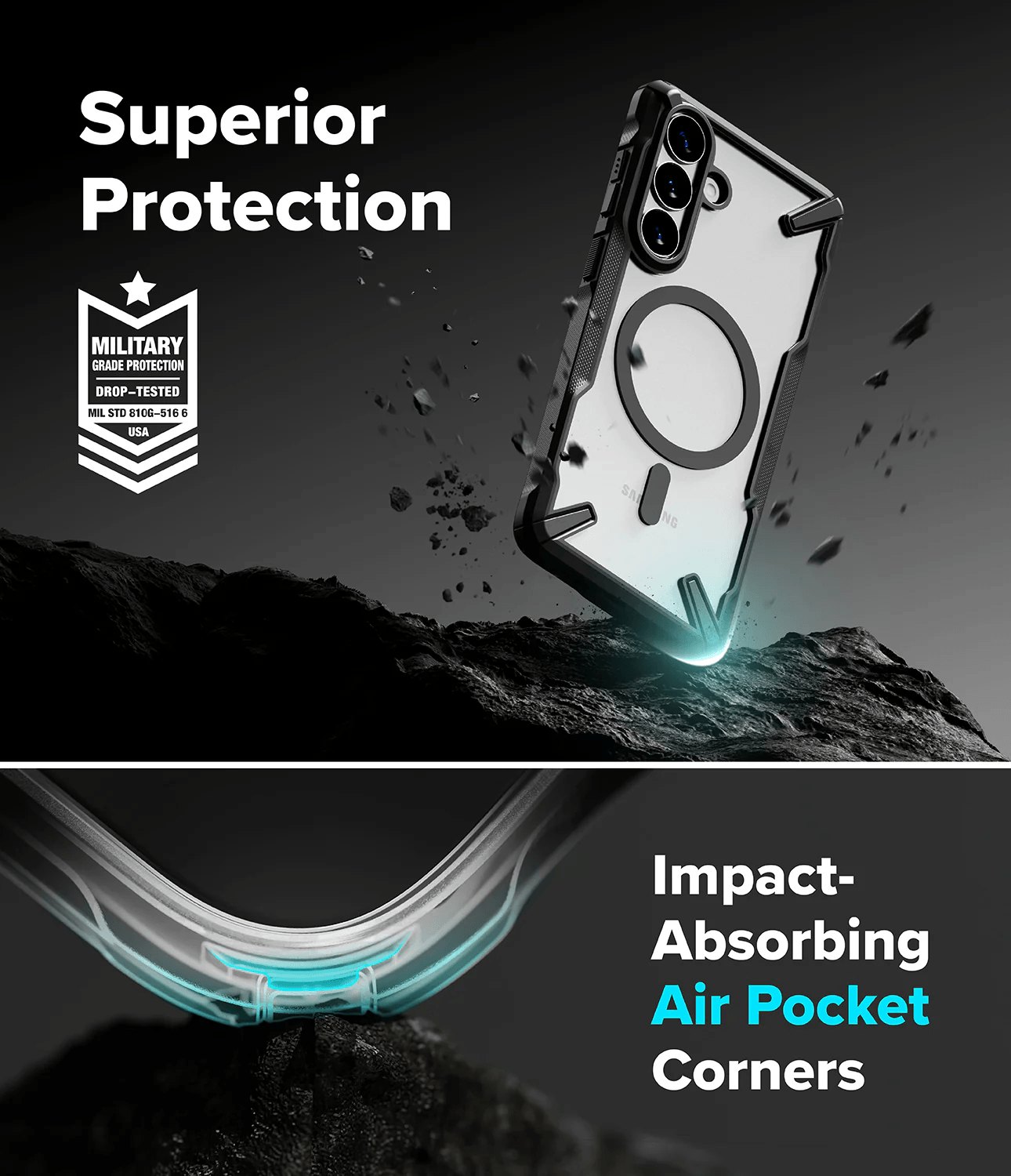 Estuche para Galaxy S26 - Ringke Fusion-X Magnetic - Black