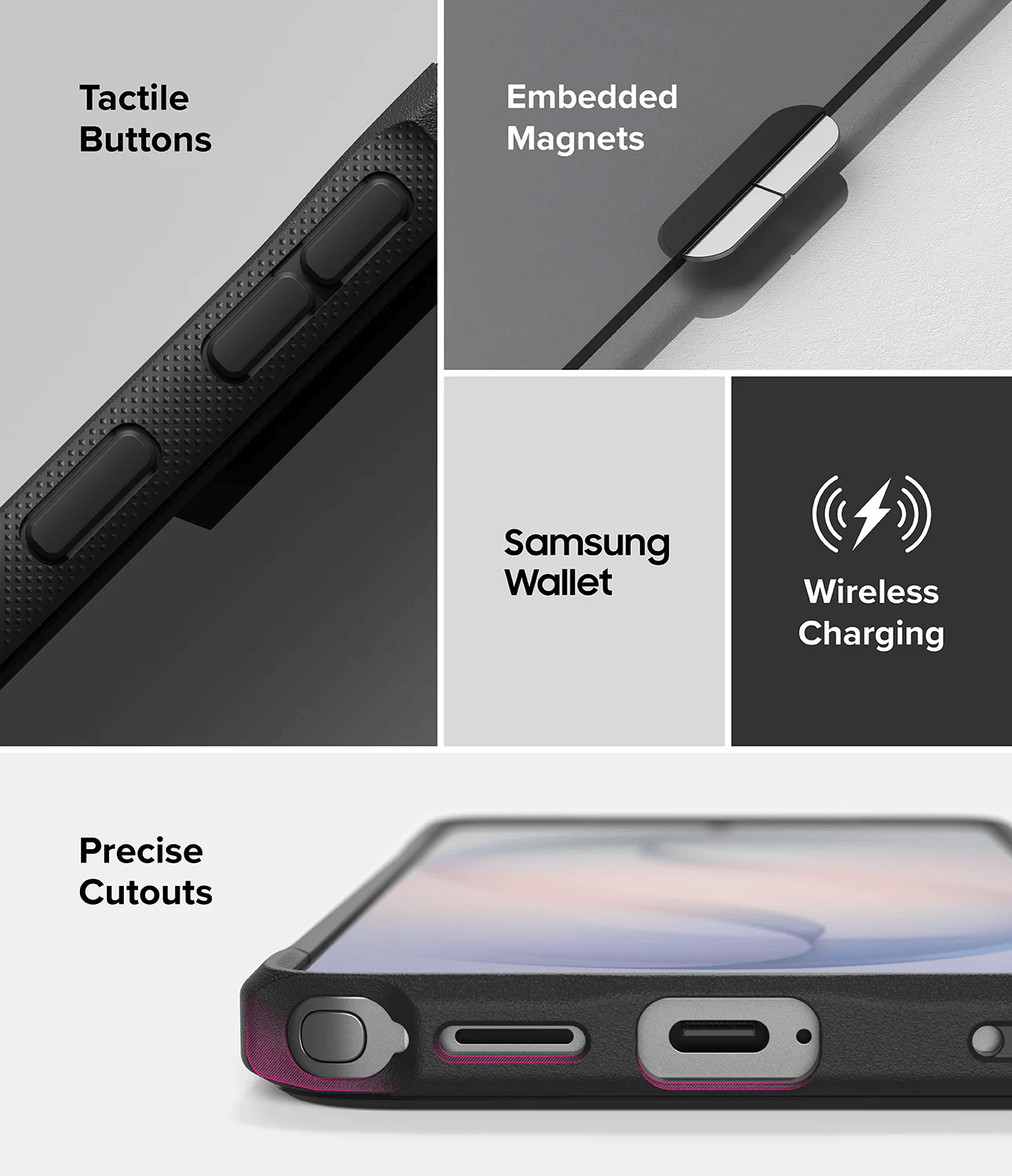 Estuche para Galaxy S26 Ultra - Ringke Fusion Bold Magnetic - Black
