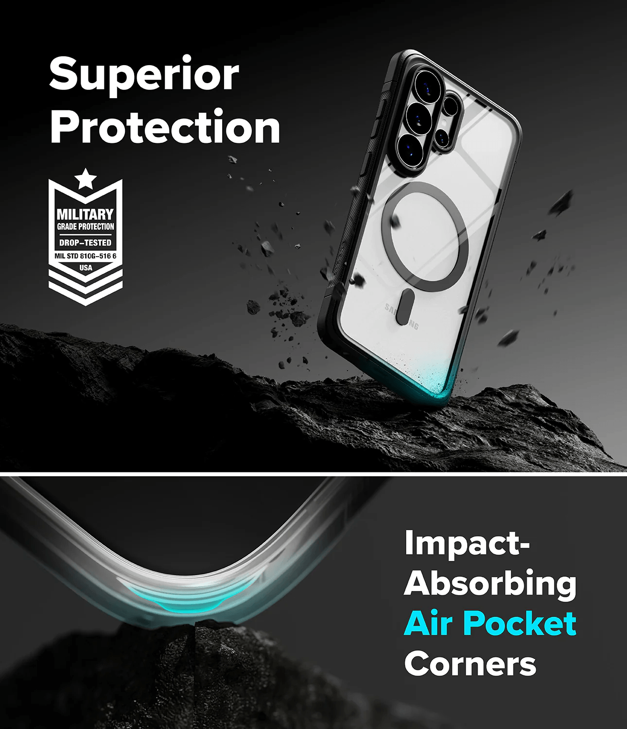 Estuche para Galaxy S26 Ultra - Ringke Fusion Bold Magnetic - Black