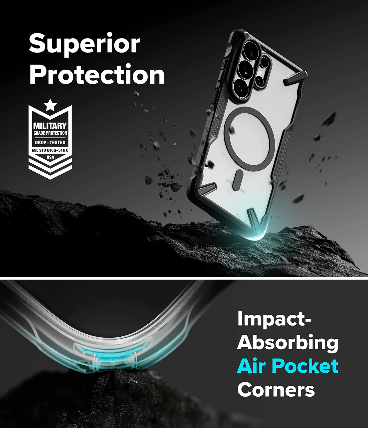 Estuche para Galaxy S26 Ultra - Ringke Fusion-X Magnetic - Black