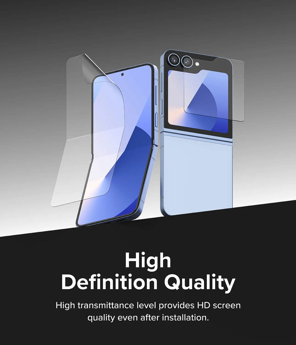 Combo Protector para Galaxy Z Flip7 FE / 6 - Ringke 3-in-1 Protector Dual Easy Film 2P + Cover Display 2P + Hinge Dual Easy 2P
