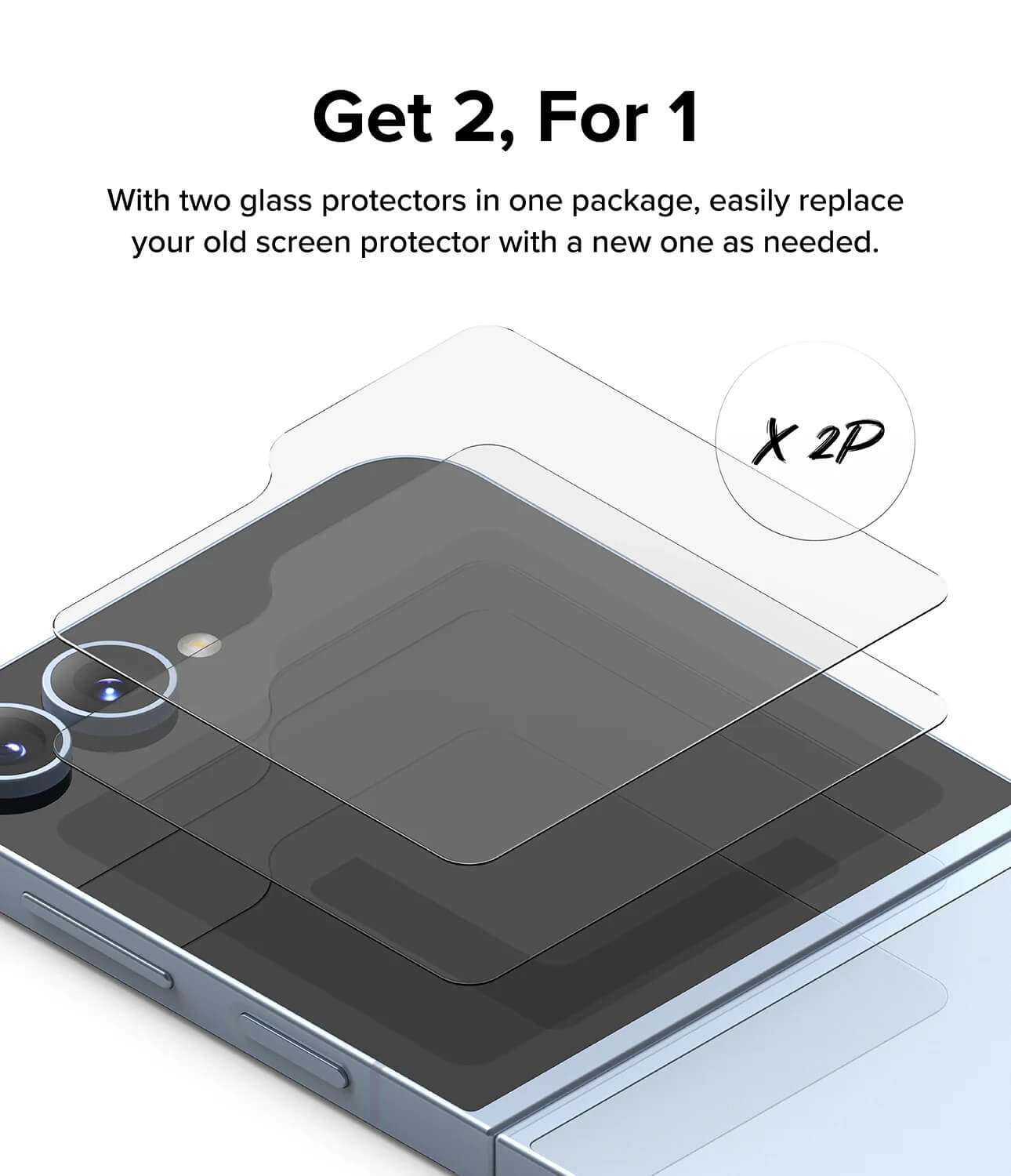 Protector de Pantalla para Galaxy Z Flip 6 - Ringke Cover Display Glass (Pack de 2)