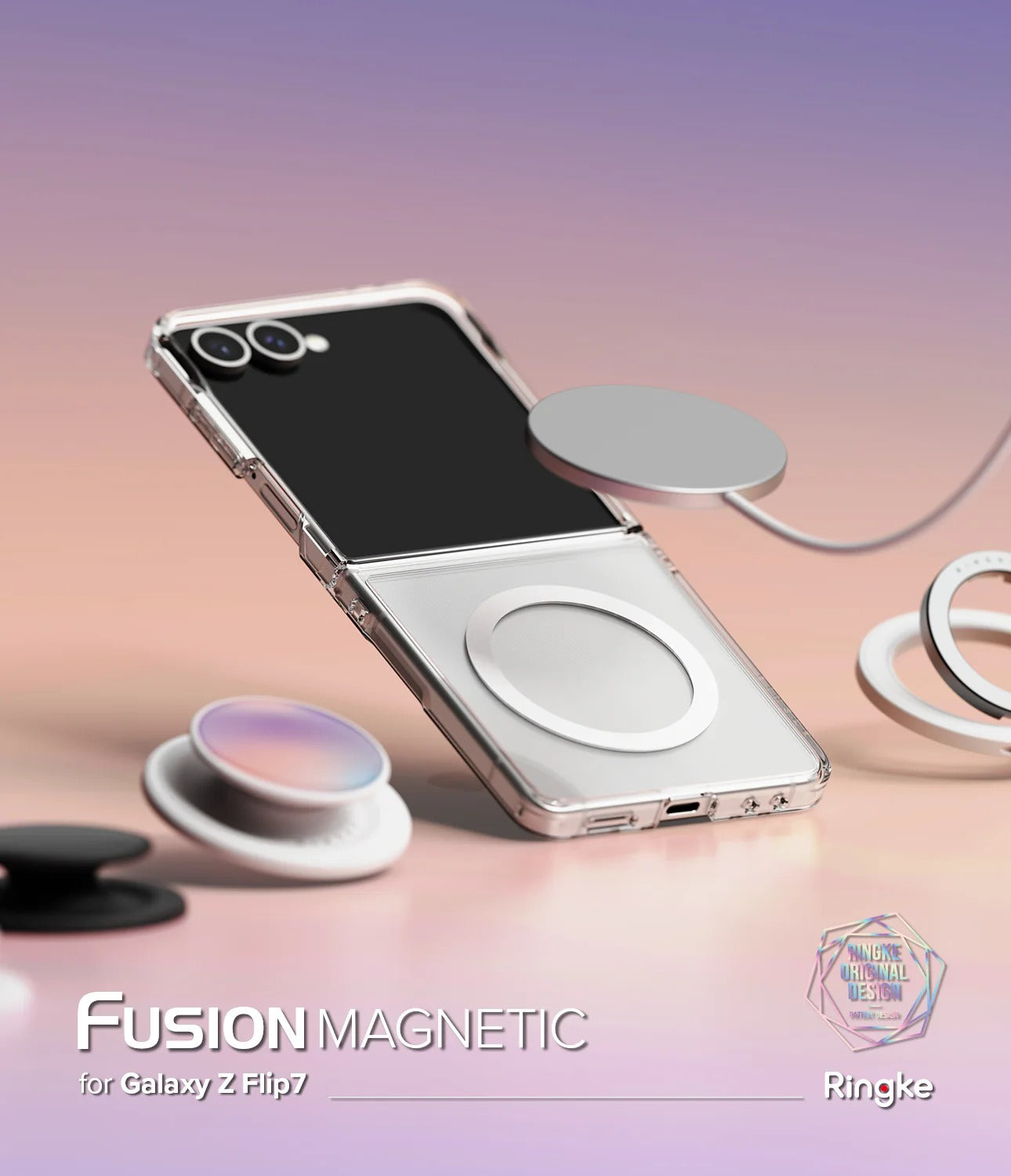 Estuche para Galaxy Z Flip 7 - Ringke Fusion Magnetic Transparente